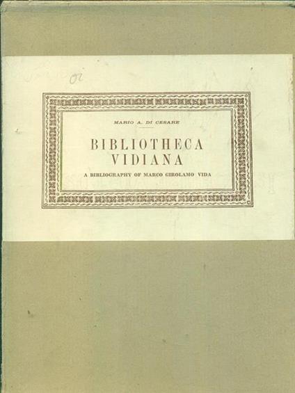 Bibliotheca vidiana - copertina