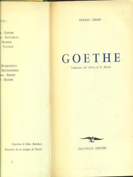 Goethe - Hermann Grimm - copertina