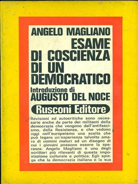 Esame di coscienza di un democratico - Angelo Magliano - copertina