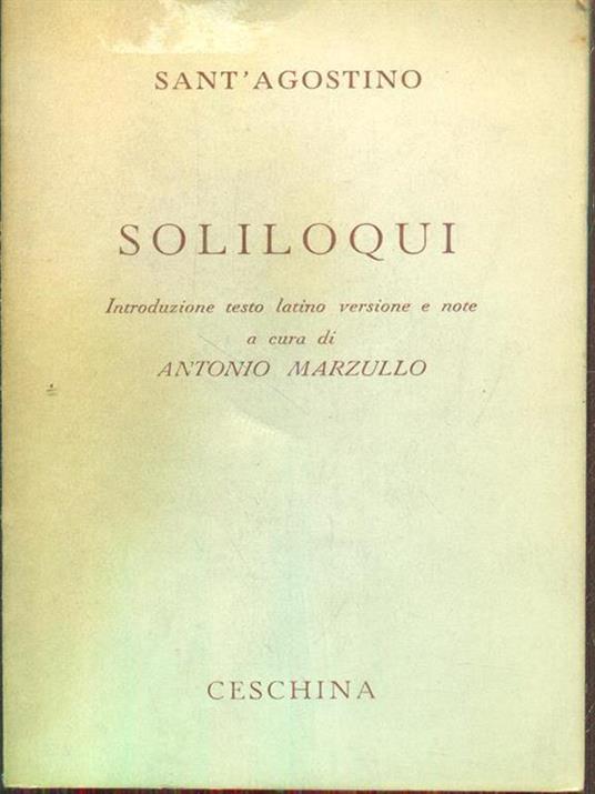 Soliloqui - Agostino (sant') - copertina