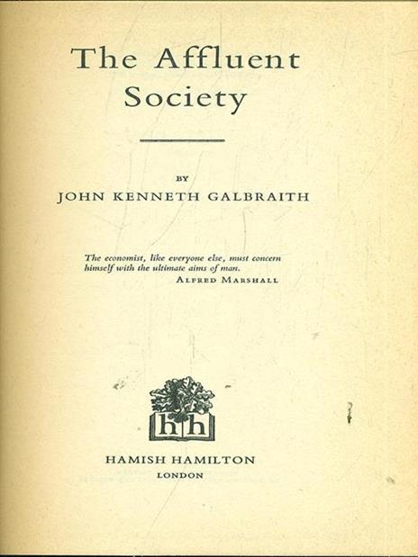 The Affluent Society - John K. Galbraith - copertina