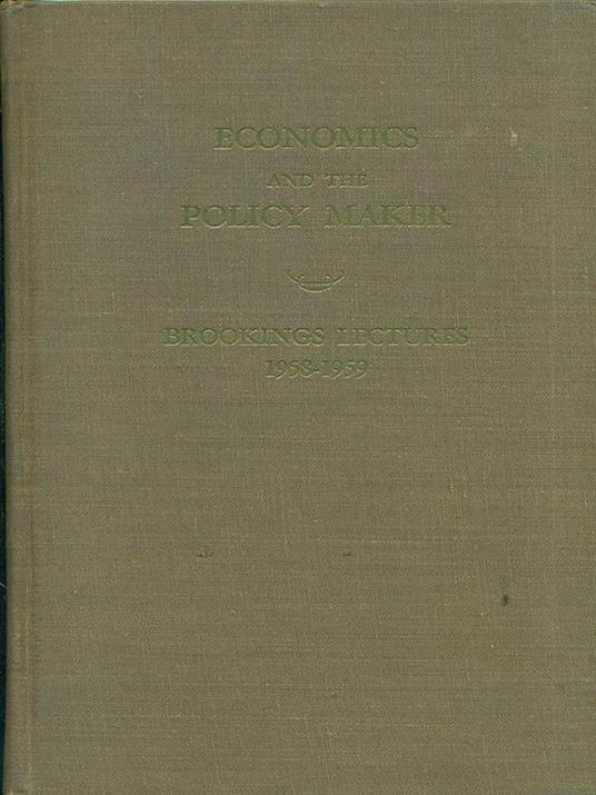 Economics and the policy maker - copertina