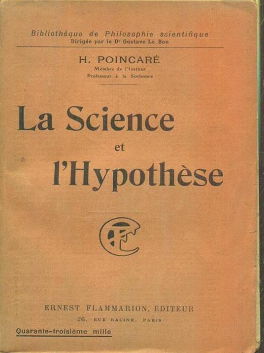La science et l'hypothese - copertina