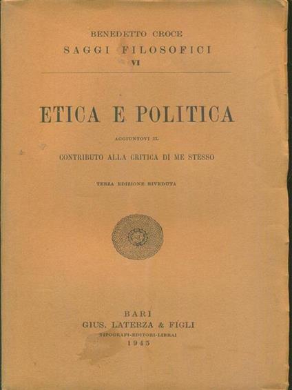 Etica e politica - Benedetto Croce - copertina