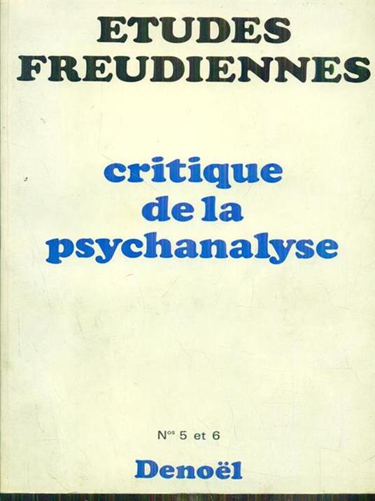 Critique de la psychanalyse - copertina