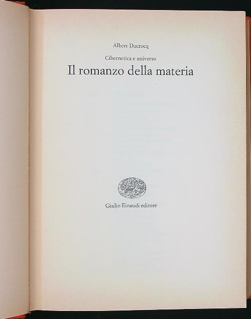 Il romanzo della materia