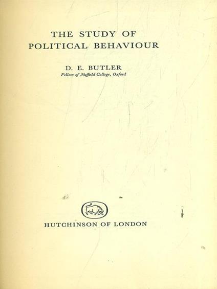 The Study of Political Behaviour - copertina