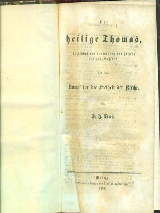 Der Heilige Thomas - copertina