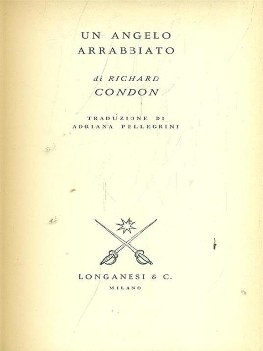 Un angelo arrabbiato - Richard Condon - copertina