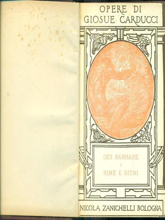 Odi barbare e rime e ritmi - Giosuè Carducci - copertina