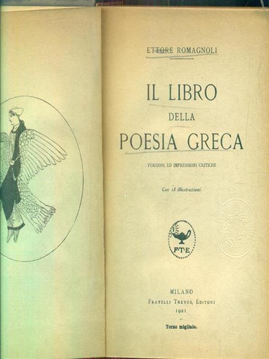 Il libro della poesia greca - Ettore Romagnoli - copertina