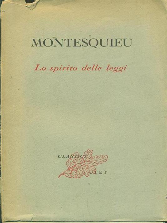 Lo spirito delle leggi II - Charles L. de Montesquieu - copertina