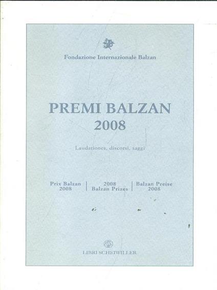Premi Balzan 2008 - copertina