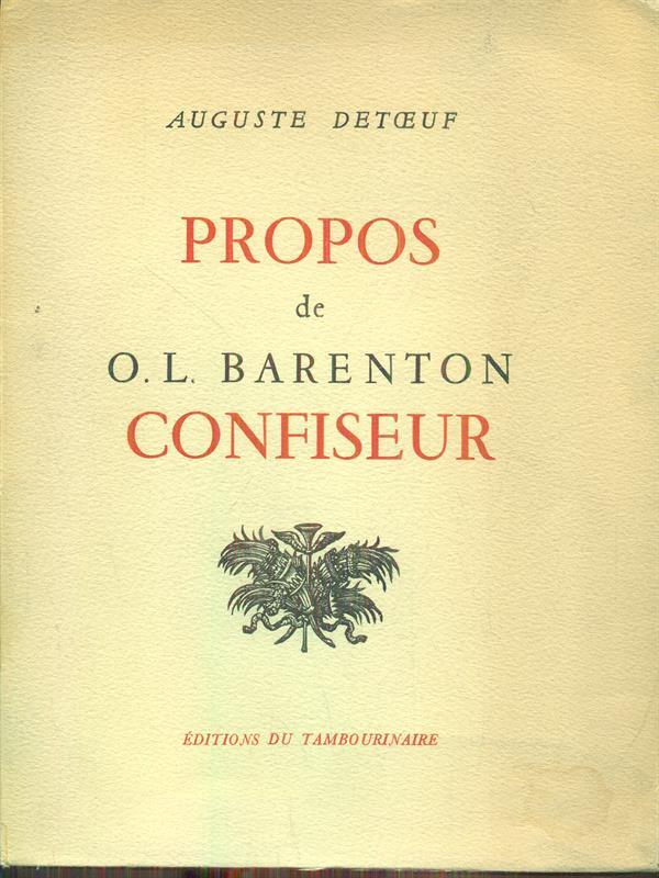 Propos de O. L. Barenton Confiseur