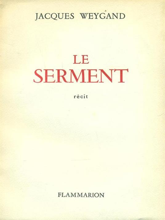 Le serment - copertina
