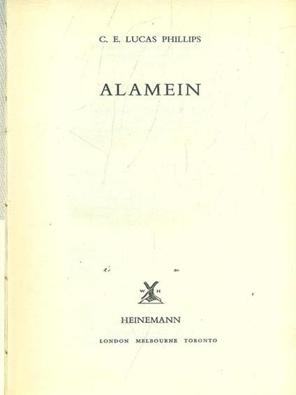 Alamein - C. E. Lucas Phillips - copertina