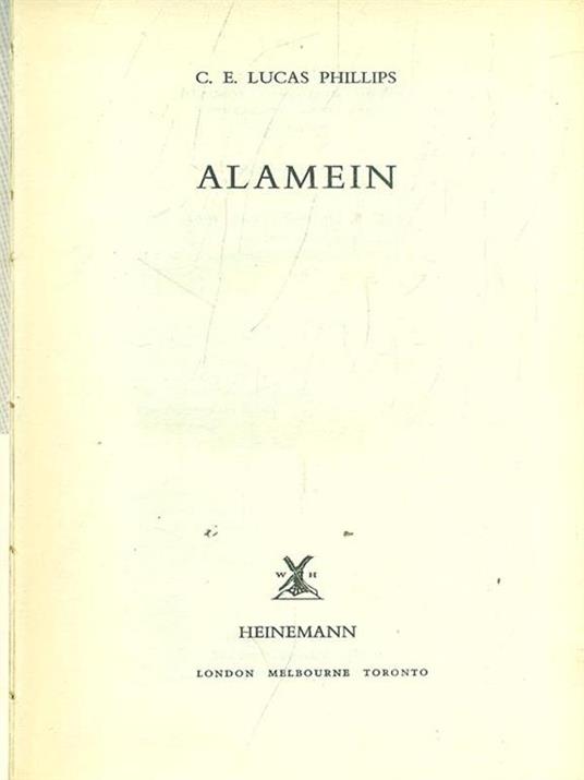 Alamein - C. E. Lucas Phillips - copertina
