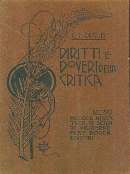 Diritti e doveri della critica - C. E. Rasius - copertina