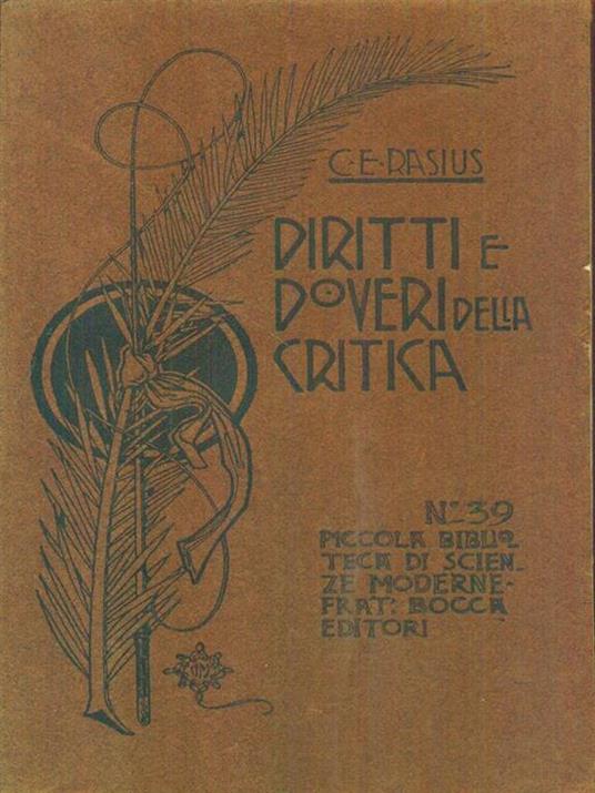 Diritti e doveri della critica - C. E. Rasius - copertina