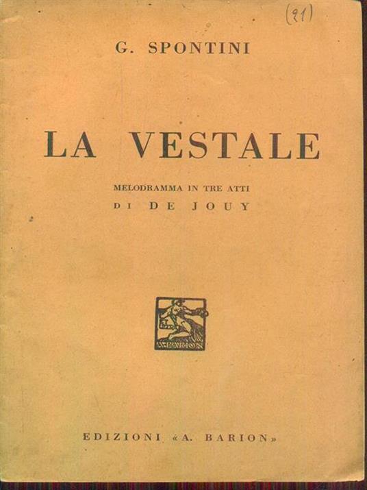 La vestale - copertina