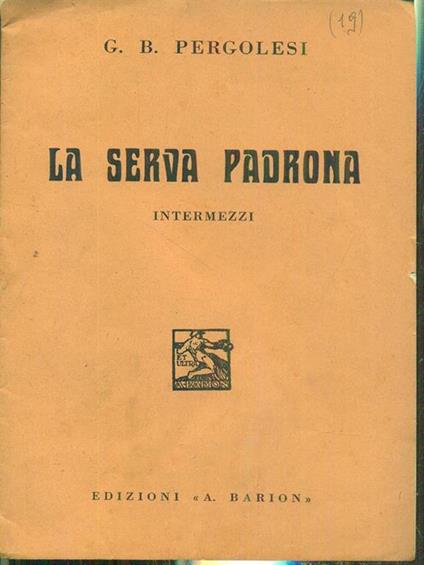 La serva padrona. Intermezzi - copertina