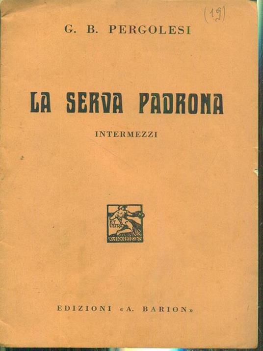La serva padrona. Intermezzi - copertina