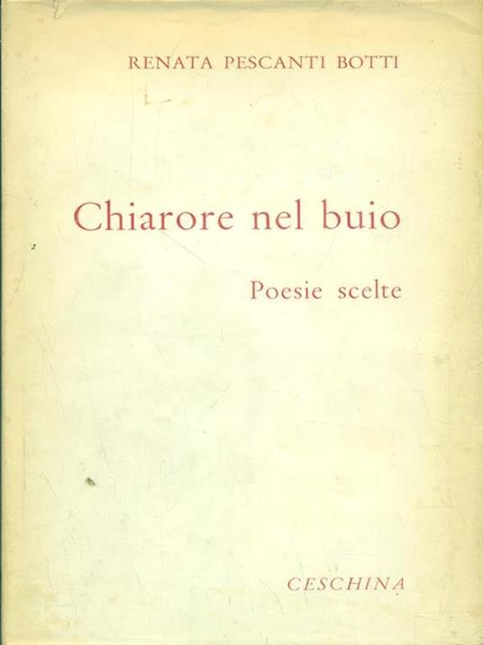 Chiarore nel buio - Renata Pescanti Botti - copertina