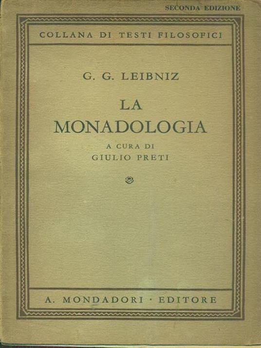 La Monadologia - Gottfried W. Leibniz - copertina