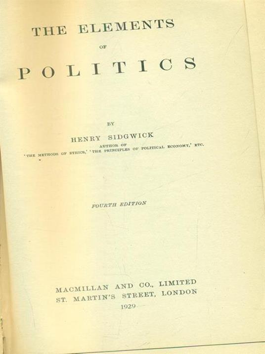 The elements of politics - copertina