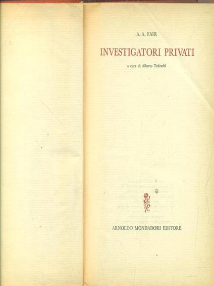 Investigatori privati privati - A. A. Fair - copertina