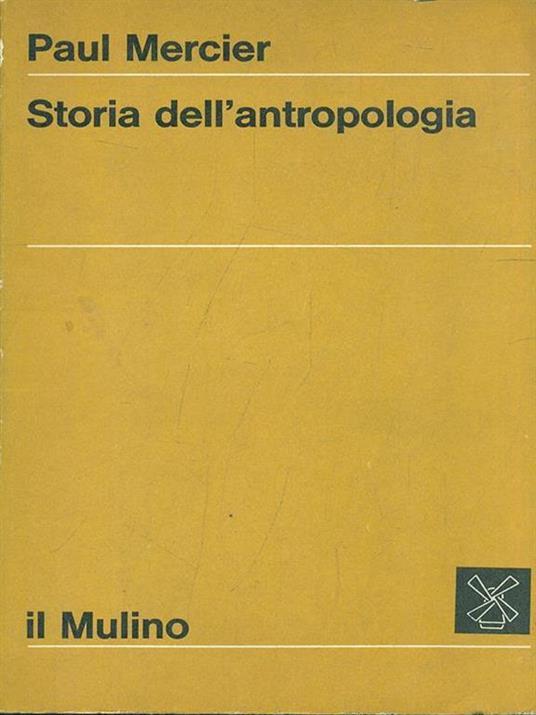 Storia dell'antropologia - Paul Mercier - copertina