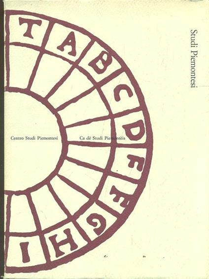 Studi Piemontesi Novembre 1990, Vol. XIX, fasc. 2 - copertina