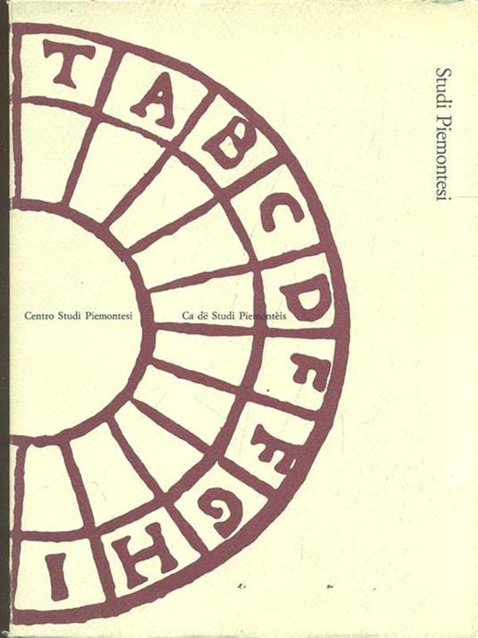 Studi Piemontesi Novembre 1990, Vol. XIX, fasc. 2 - copertina