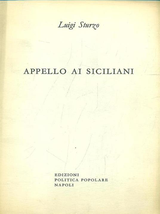 Appello ai siciliani - Luigi Sturzo - copertina