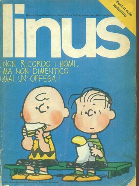 Linus 9 / settembre 1984 - copertina