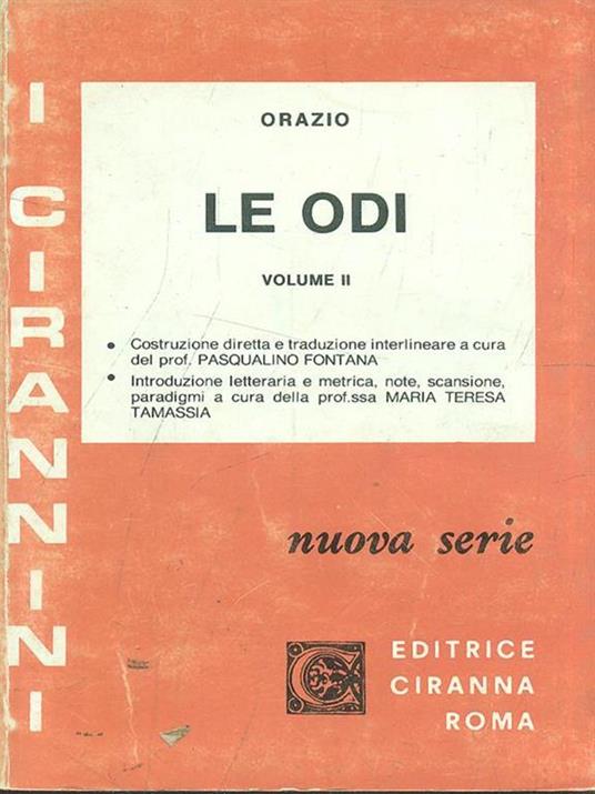 Le Odi II - Q. Flacco Orazio - copertina