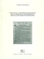Appunti sulla tradizione manoscritta delle opere della giurisprudenza romana e del digesto giustinianeo