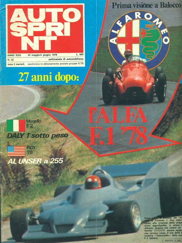 Autosprint n. 22. 30 maggio-6 giugno 1978
