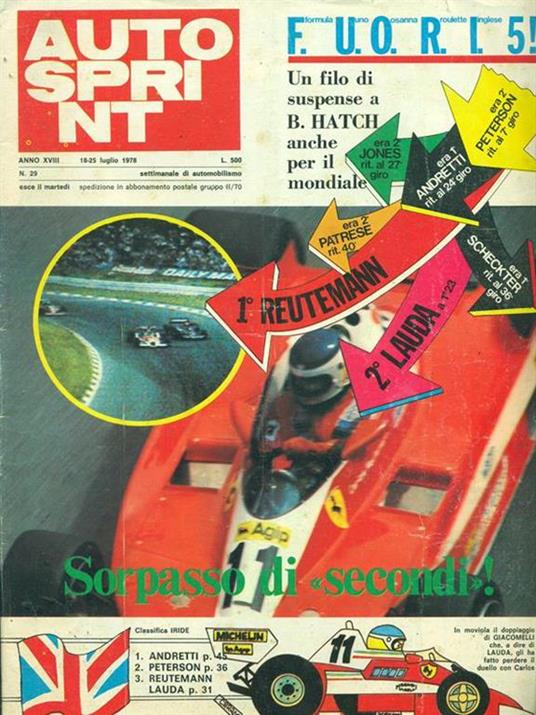 Autosprint n.29 - 18-25 luglio 1978 - copertina