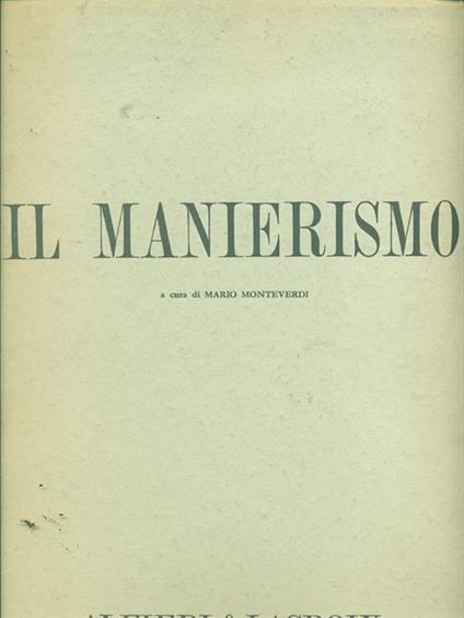 Il manierismo - Mario Monteverdi - copertina