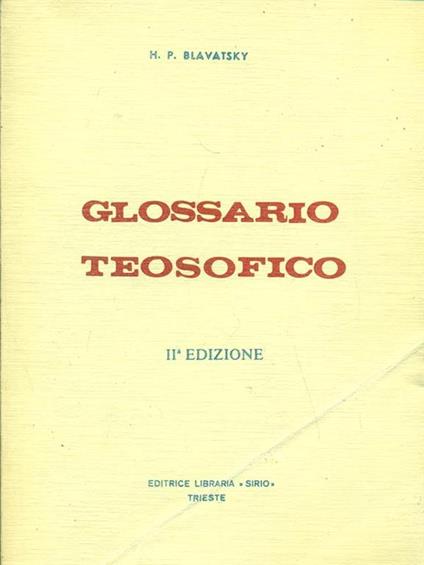 Glossario teosofico - copertina