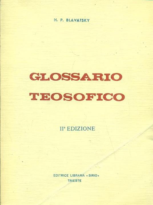 Glossario teosofico - copertina
