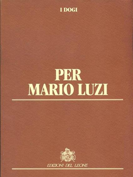 Per Mario Luzi - copertina