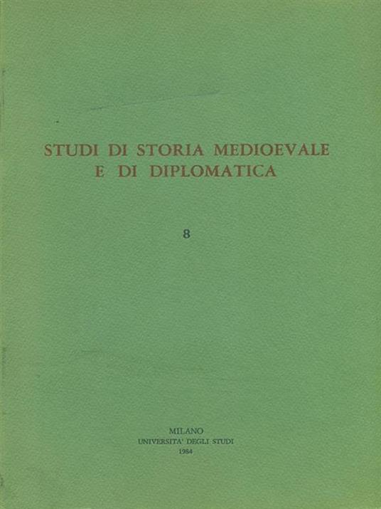 Studi di storia medioevale e di diplomatica 8 - copertina