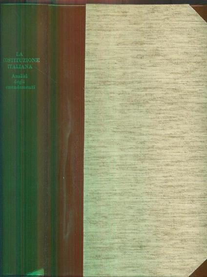 La Costituzione italiana analisi degli emendamenti - copertina