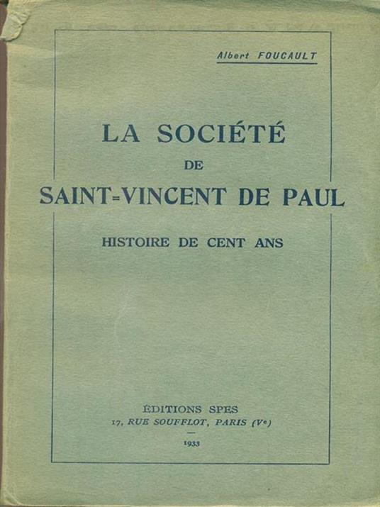 La société de Saint Vincent de Paul - Albert Foucault - copertina