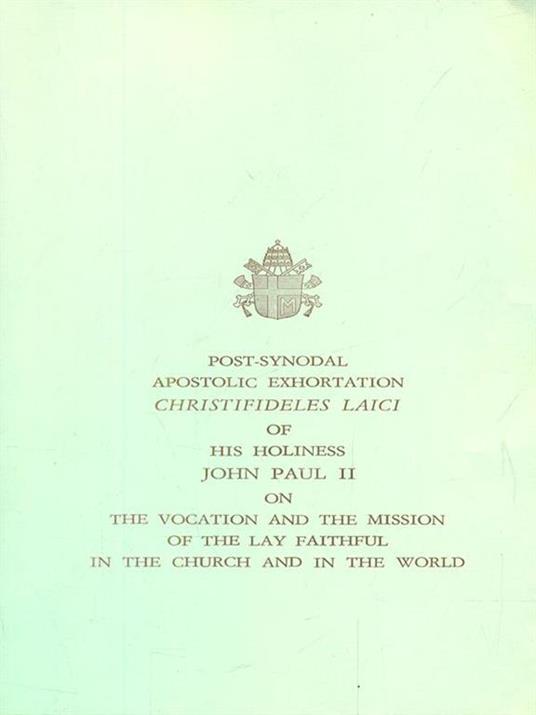 post synodal apostolic exhortation - copertina