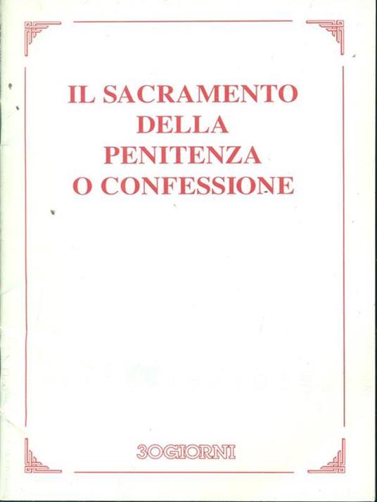 Il sacramento della penitenza confessionale - copertina