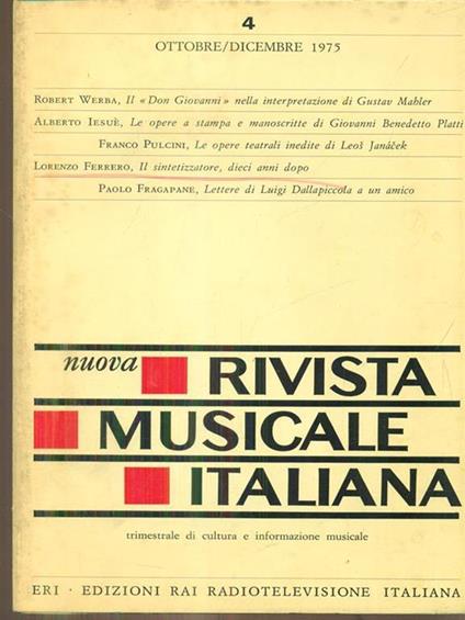Nuova rivista musicale italiana 27485 - copertina