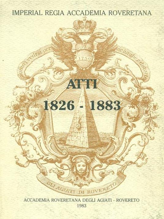 Atti 1826 - 1883 - copertina